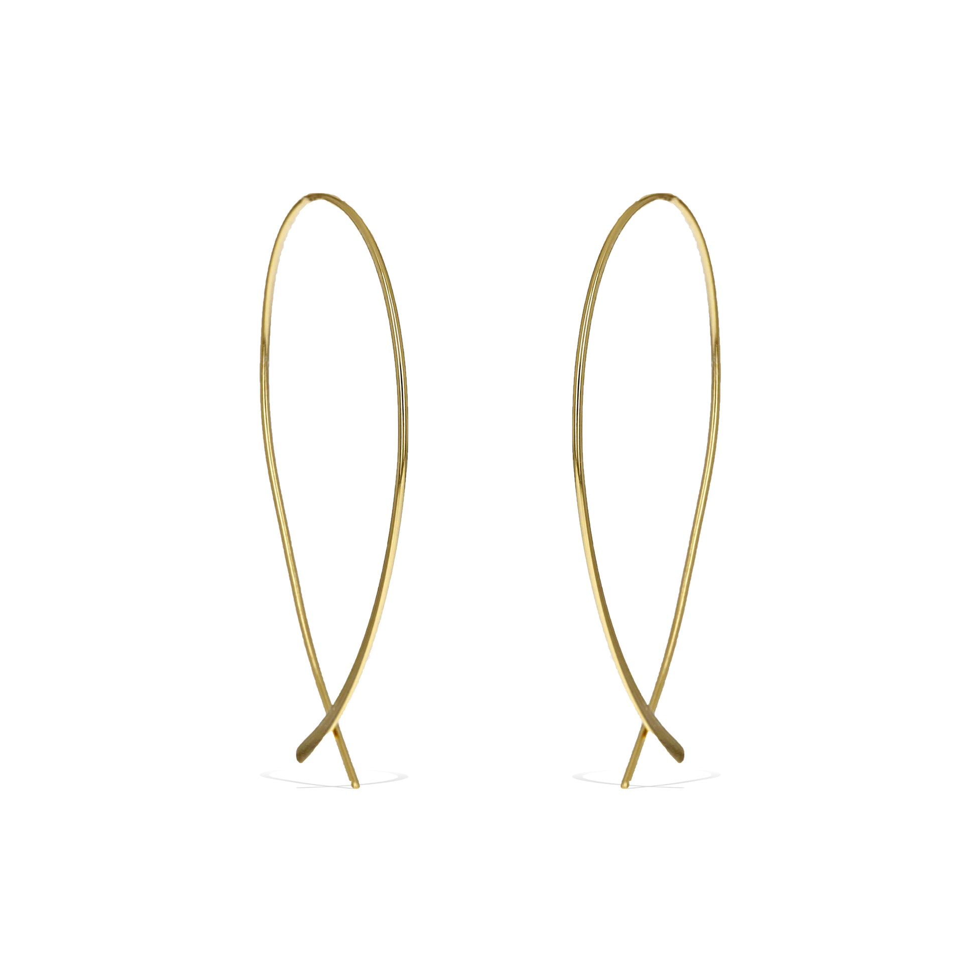 Thin gold threader hoop earrings - Alexandra Marks
