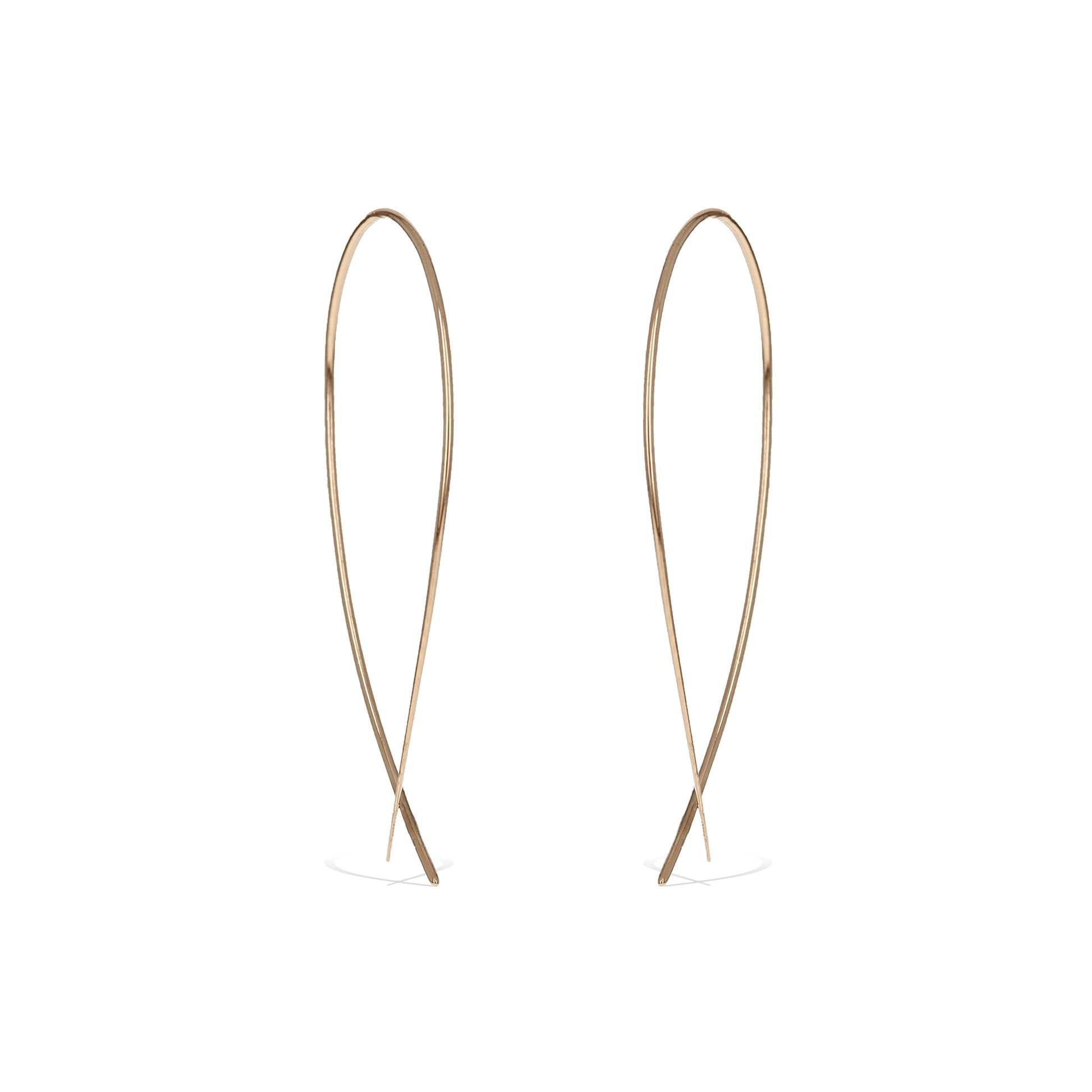 Thin Rose Gold Threader Hoop Earrings - Alexandra Marks