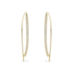 Pave' Cz Gold Thin Hoop Earrings - Alexandra Marks Jewelry