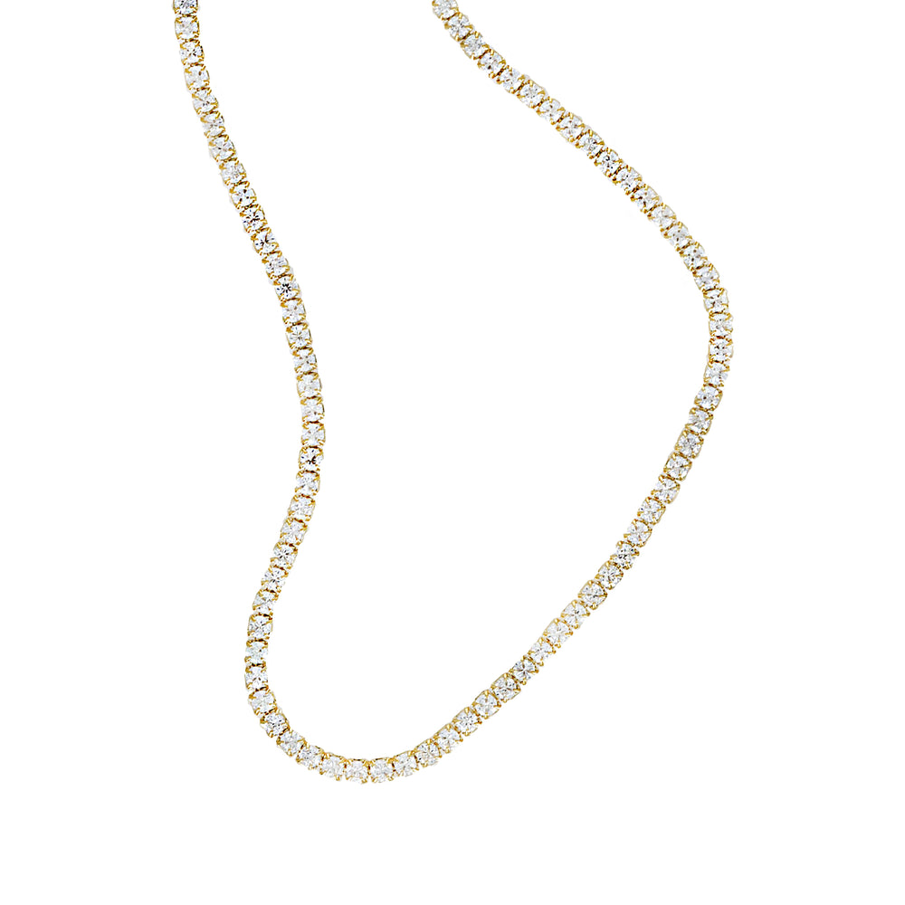 Thin CZ Necklace in gold plated sterling silver - Alexandra Marks Jewelry