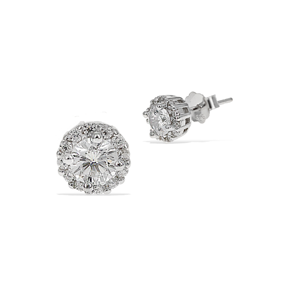 Cubic zirconia 2025 halo earrings