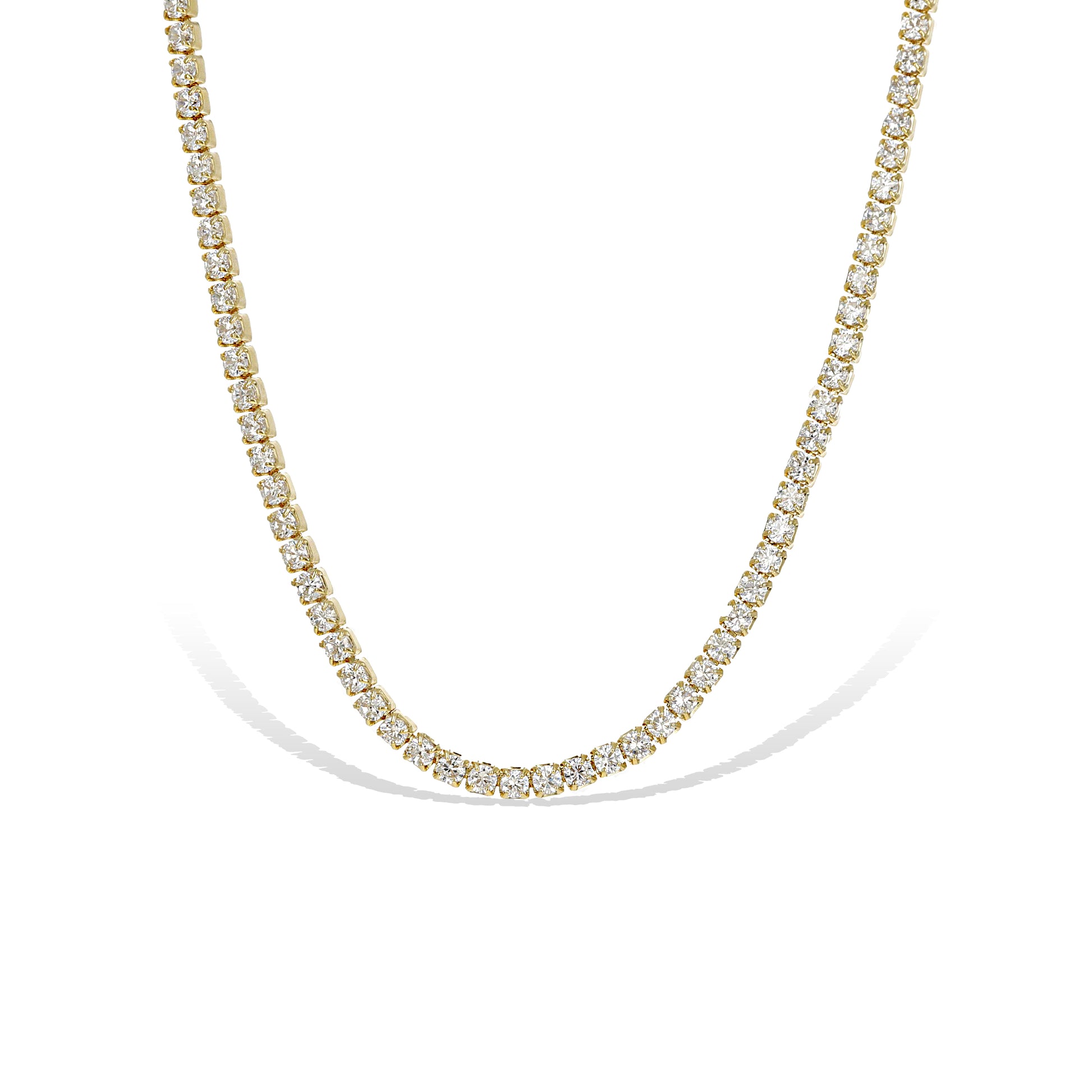 Gold thin cz tennis choker necklace - Alexandra Marks Jewelry