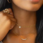 Petite Mini Pave' CZ Gold Disc Necklace from Alexandra Marks Jewelry