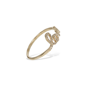 
            
                Load image into Gallery viewer, Diamond love script ring in 14kt gold
            
        