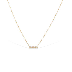 Alexandra Marks | Petite Pave' Diamond 14kt Gold Bar Necklace