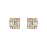 Dainty Diamond Square Stud Earrings in 14k Gold from Alexandra Marks Jewelry
