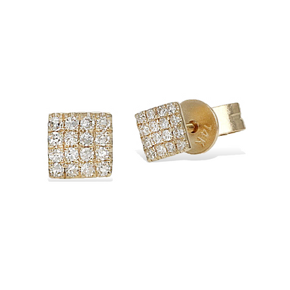 Diamond Square Stud Earrings | Alexandra Marks Jewelry