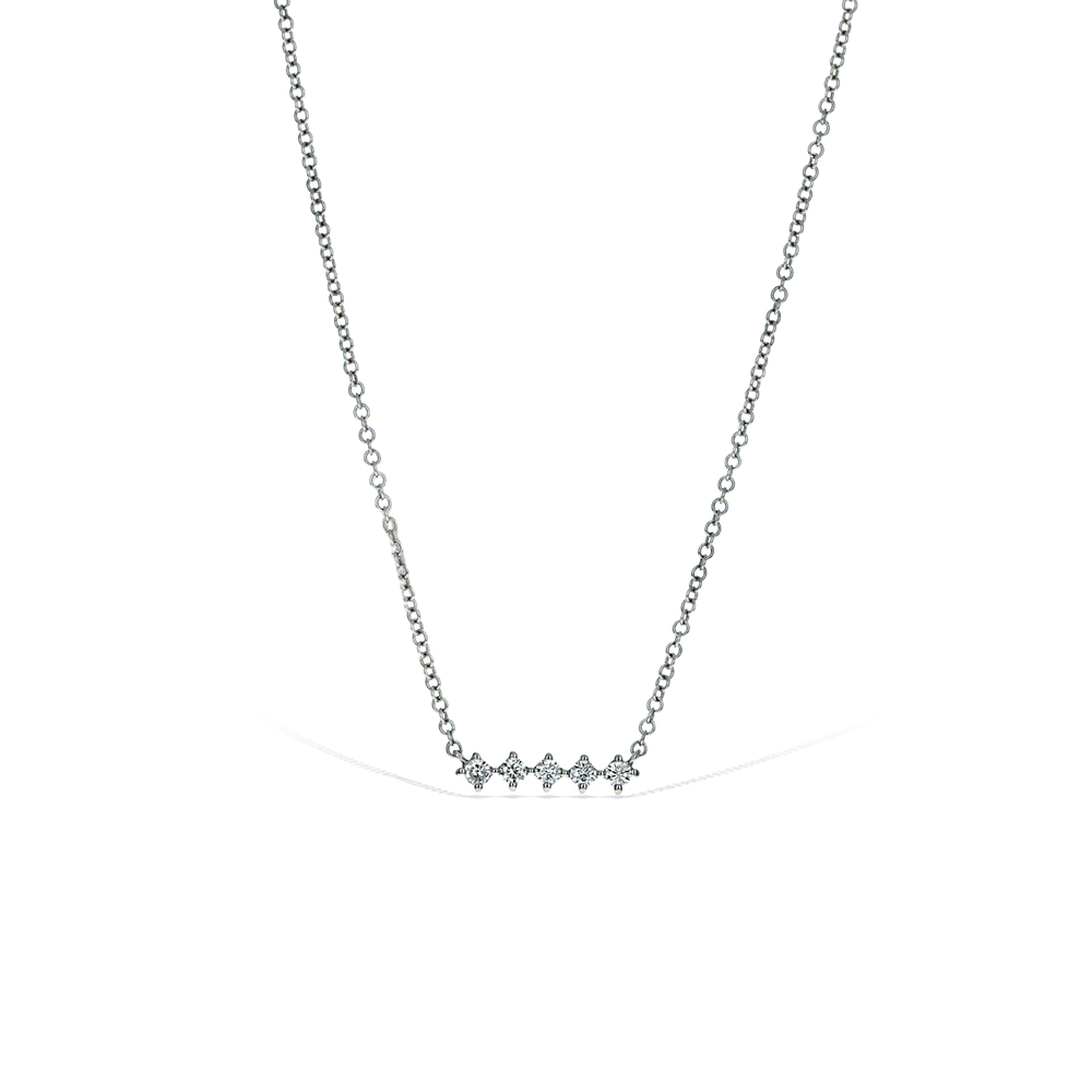 Mini diamond 2025 bar necklace