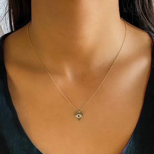 Alexandra Marks | Evil Eye Diamond and Sapphire Heart Necklace