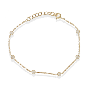 
            
                Load image into Gallery viewer, Dainty Diamond 14k gold everyday bracelet - Alexandra Marks Jewelry
            
        
