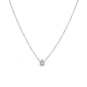 Tiny Diamond Pear 14k White Gold Choker Necklace - Alexandra Marks Jewelry