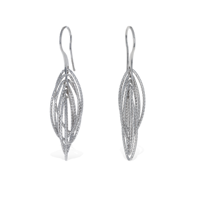 Silver Diamond Cut Oval Drop Earrings - Alexandra Marks Jewelry