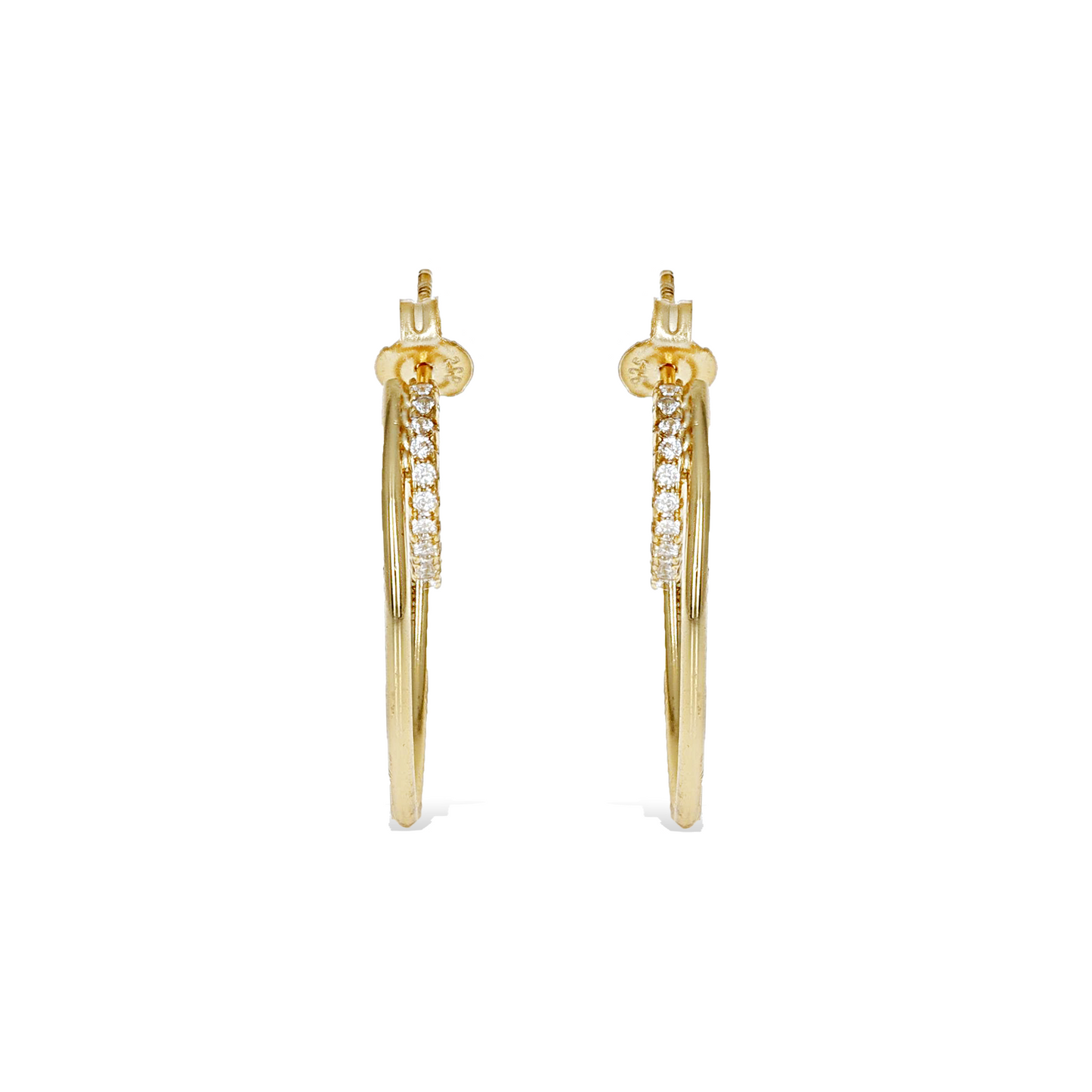 Gold Illusion Double Hoop Earrings - Alexandra Marks