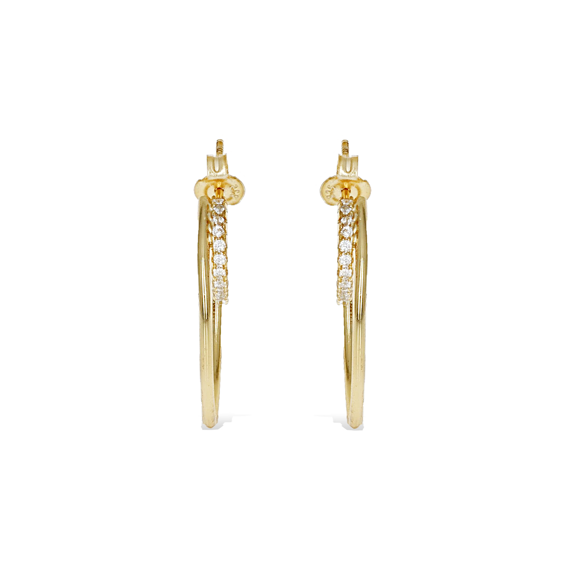 Gold Illusion Double Hoop Earrings - Alexandra Marks