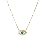 Emerald Green Evil Eye Gold Necklace | Alexandra Marks Jewelry