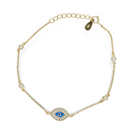 Blue Evil Eye Bracelet in Gold- Alexandra Marks Jewelry