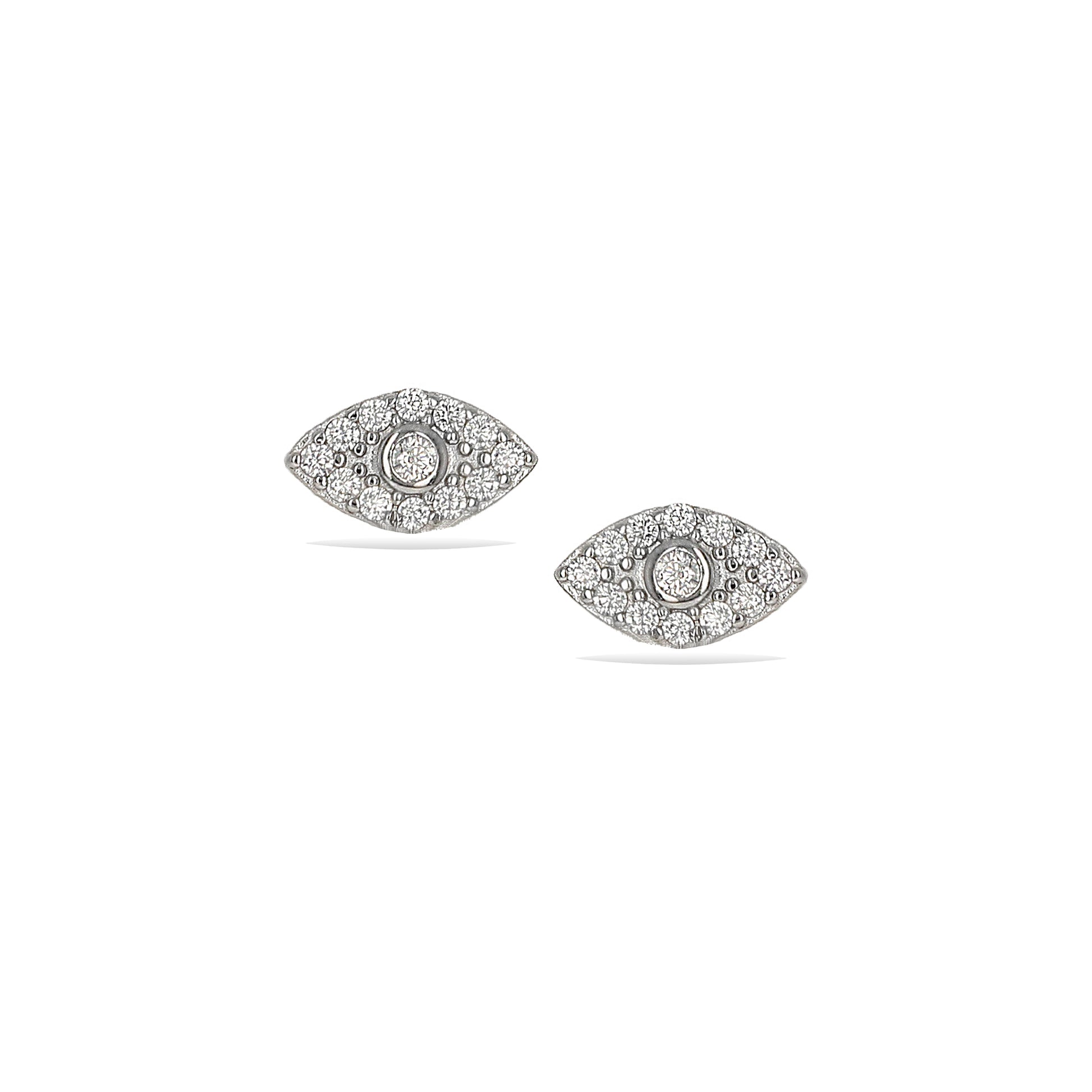 Alexandra Marks - dainty cz evil eye stud earrings, sterling silver