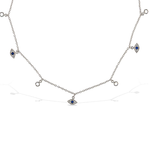 Evil Eye Charm CZ Choker Necklace in Sterling Silver | Alexandra Marks Jewelry