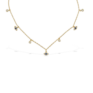 
            
                Load image into Gallery viewer, Alexandra Marks | Gold Evil Eye Charm Choker Necklace
            
        