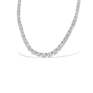 Classic CZ Tennis Necklace in Sterling Silver from Alexandra Marks Jewelry