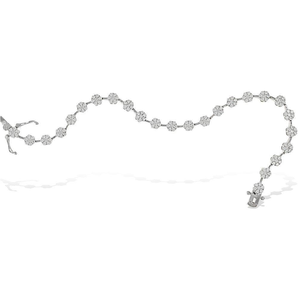 Dainty Bouquet CZ Tennis Bracelet in Sterling Silver - Alexandra Marks Jewelry