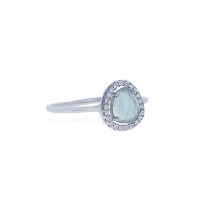 Birthstone Aquamarine Gemstone Ring in Silver - Alexandra Marks Jewelry