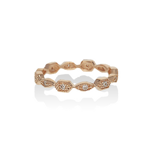 Thin CZ eternity band in rose gold plated sterling silver - Alexandra Marks Jewelry