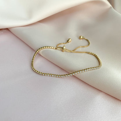 Classic elegant thin cz bridal bracelet from Alexandra Marks Jewelry