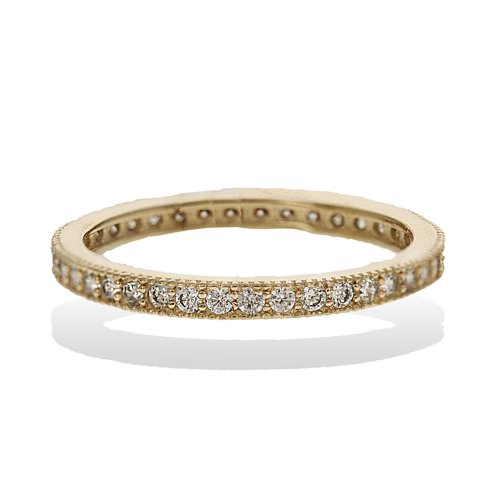 
            
                Load image into Gallery viewer, Thin Gold CZ Stacking Ring - Alexandra Marks Jewelry
            
        