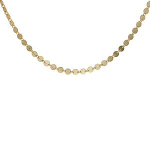 Plain Disc Choker Necklace in Gold Plated Sterling Silver