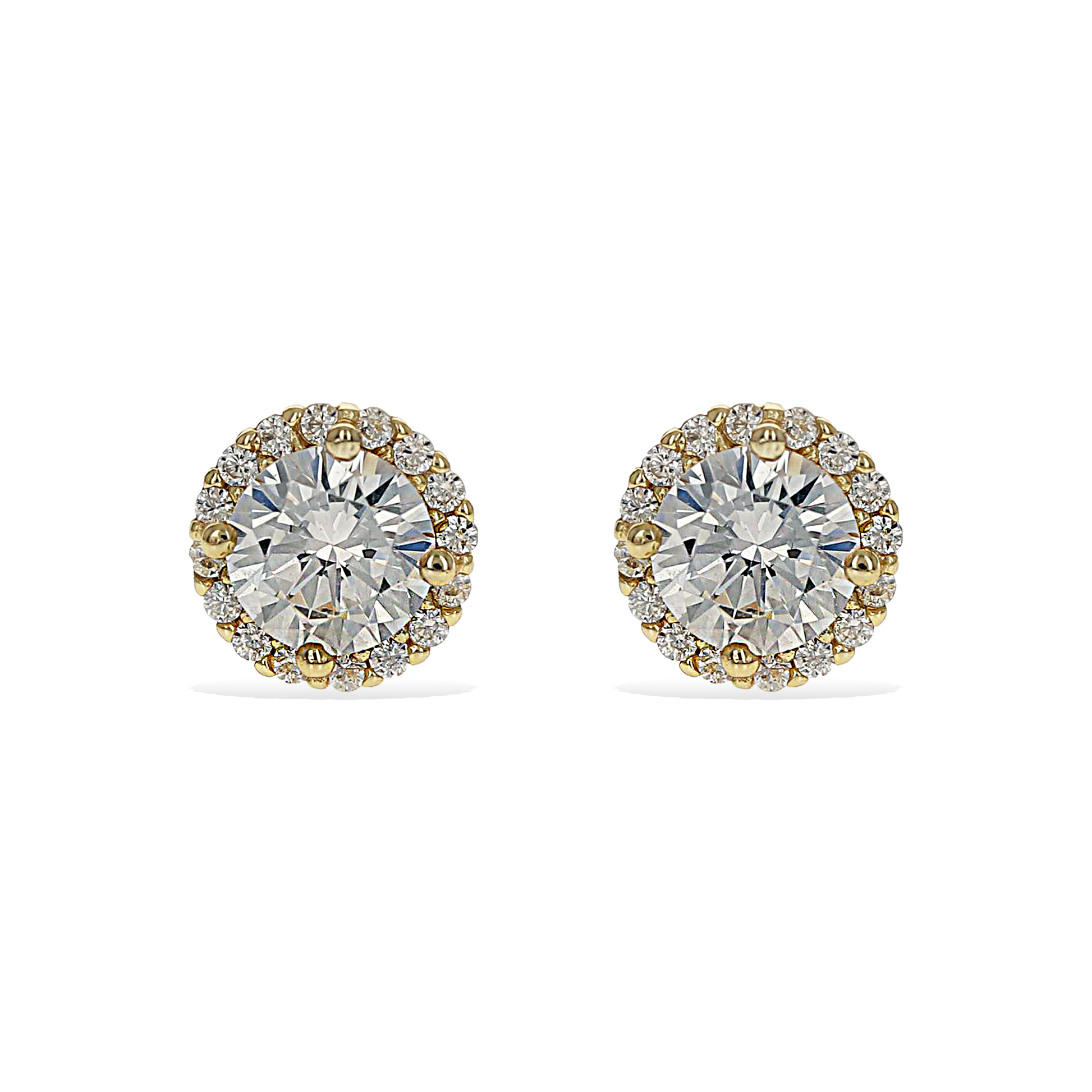 Round Halo Stud Earrings