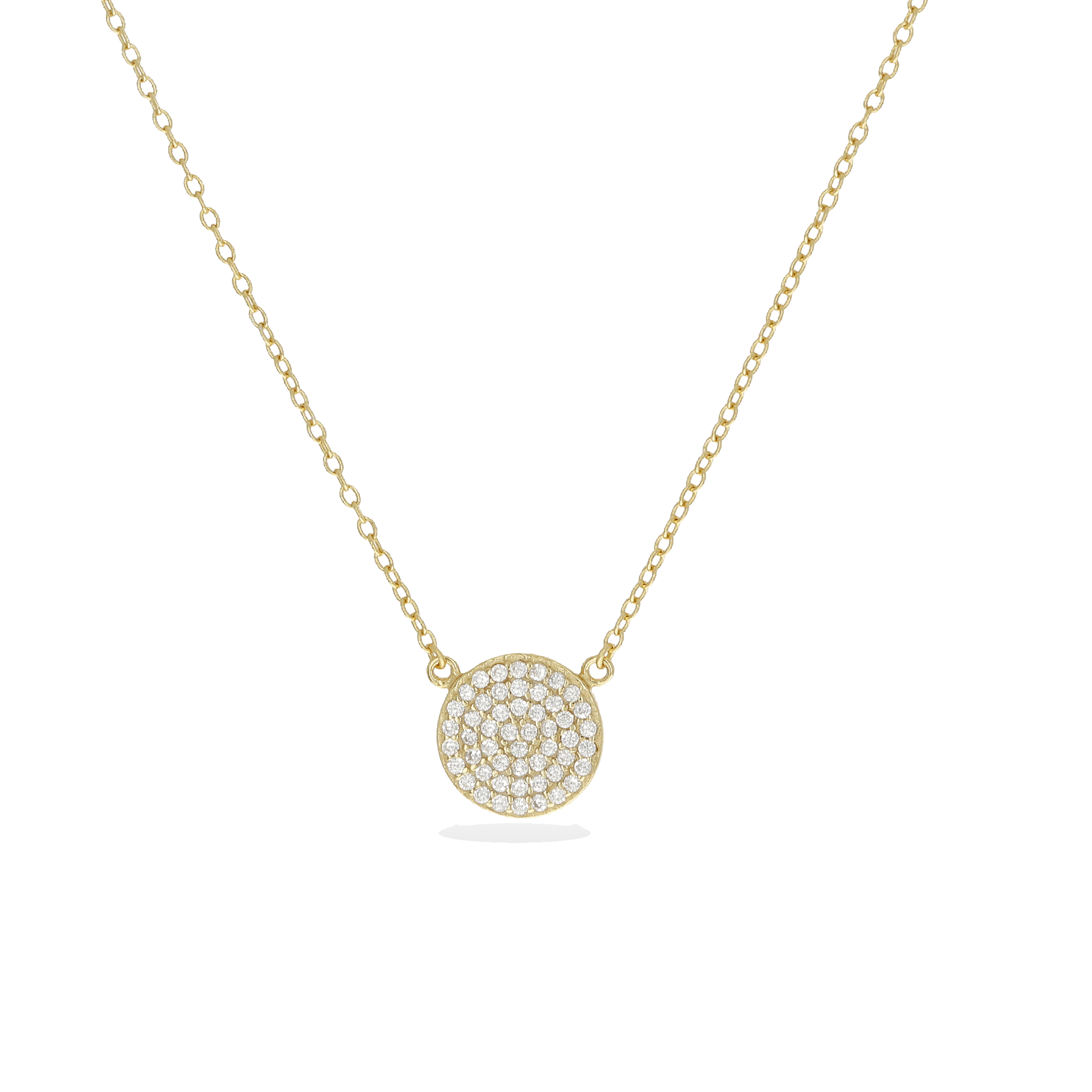 Pave' Cubic Zirconia Gold Circle Necklace from Alexandra Marks Jewelry