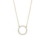 Cubic Zirconia Open Circle Gold Necklace | Alexandra Marks Jewelry