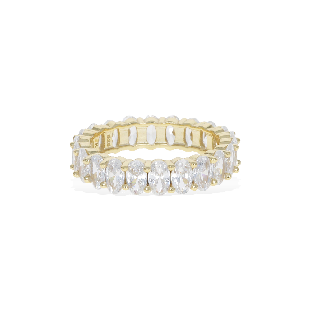 Oval Cubic Zirconia Eternity Band Ring  in Gold from Alexandra Marks Jewelry