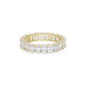 Oval Cubic Zirconia Eternity Band Ring  in Gold from Alexandra Marks Jewelry