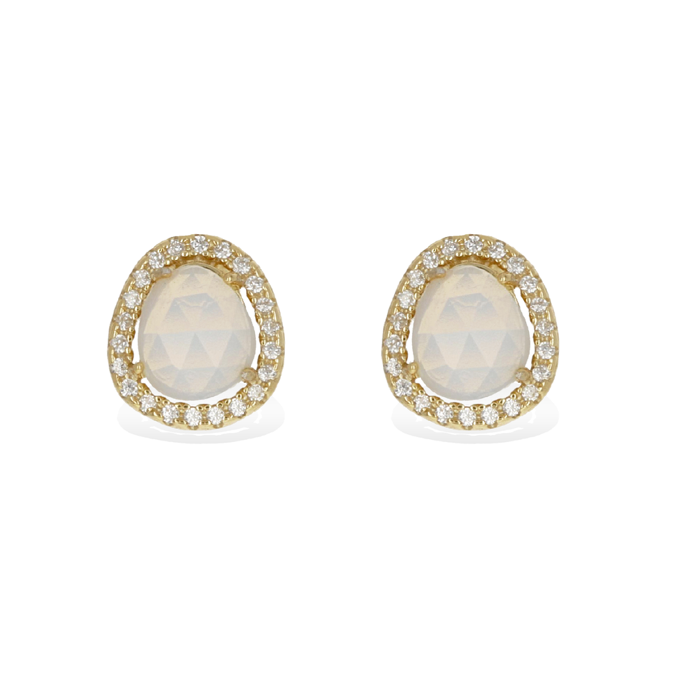 Opal Gold Stud Earrings | Alexandra Marks Jewelry