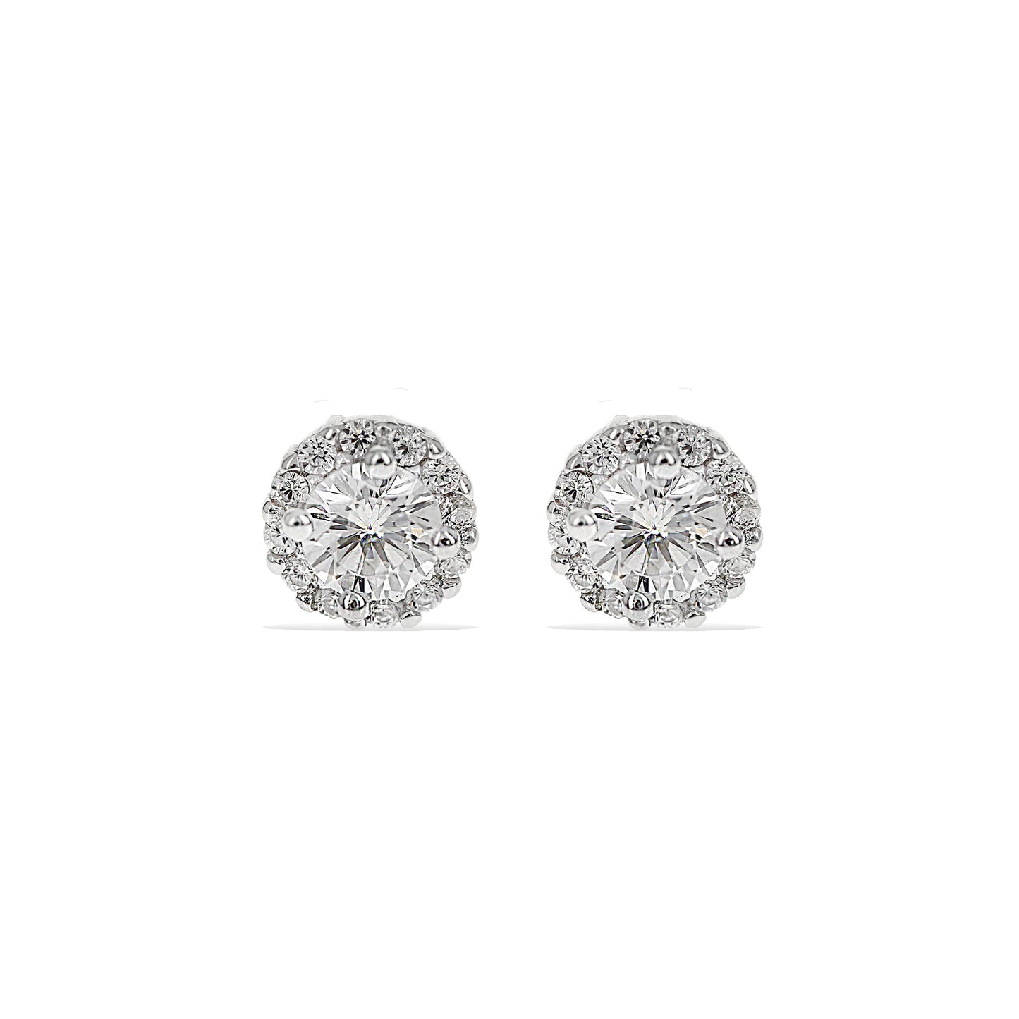 Alexandra Marks - 6mm Halo Cz Stud Earring in Sterling Silver