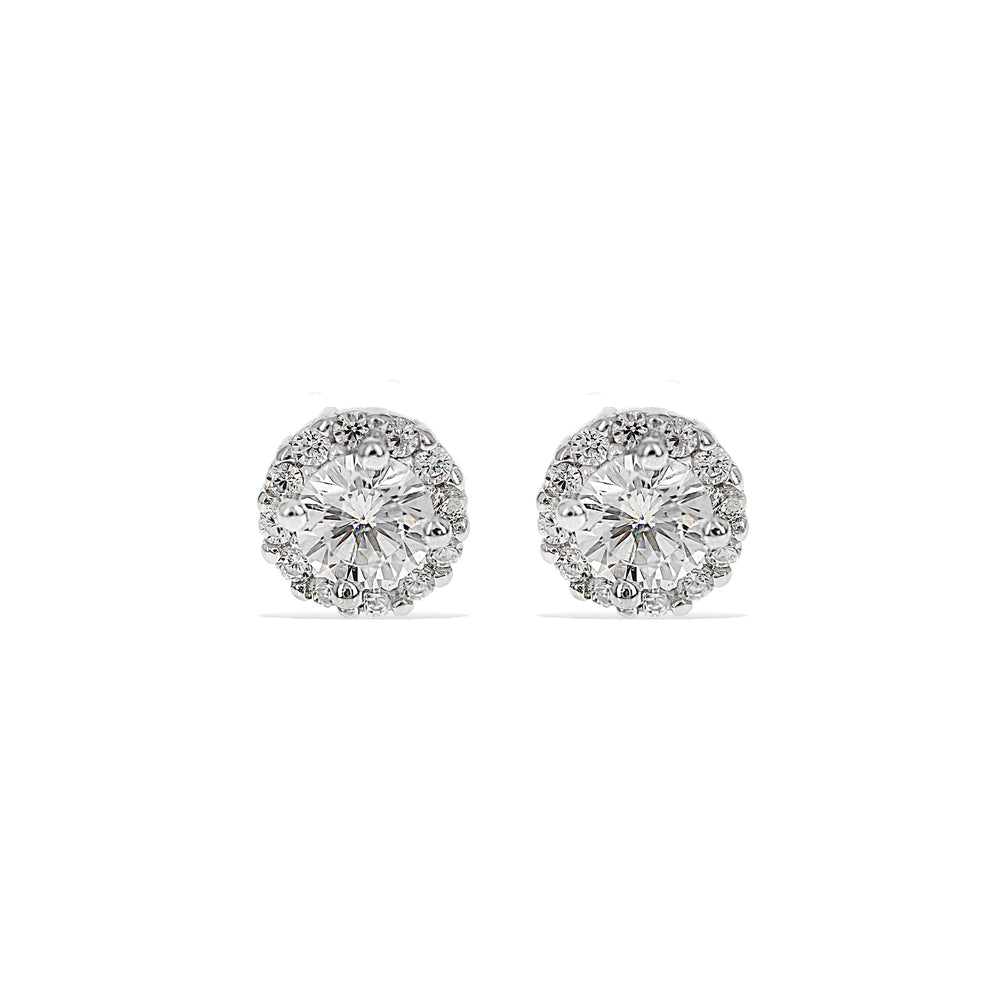 
            
                Load image into Gallery viewer, Alexandra Marks - 6mm Halo Cz Stud Earring in Sterling Silver
            
        