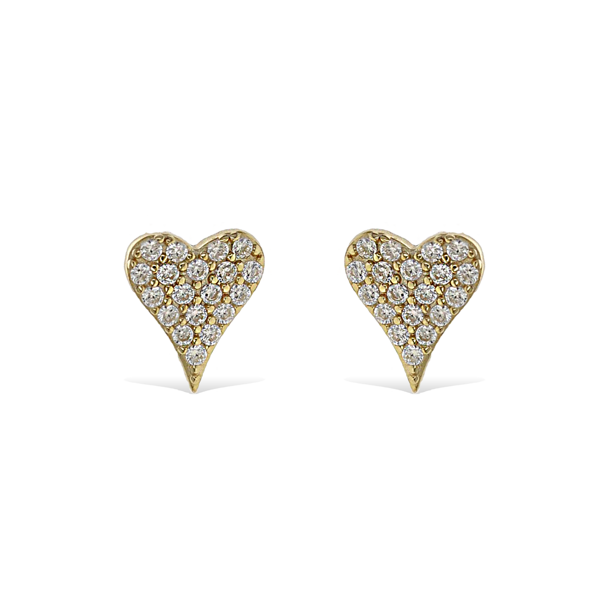 Dainty Cz Heart Stud Earrings in Gold | Alexandra Marks 