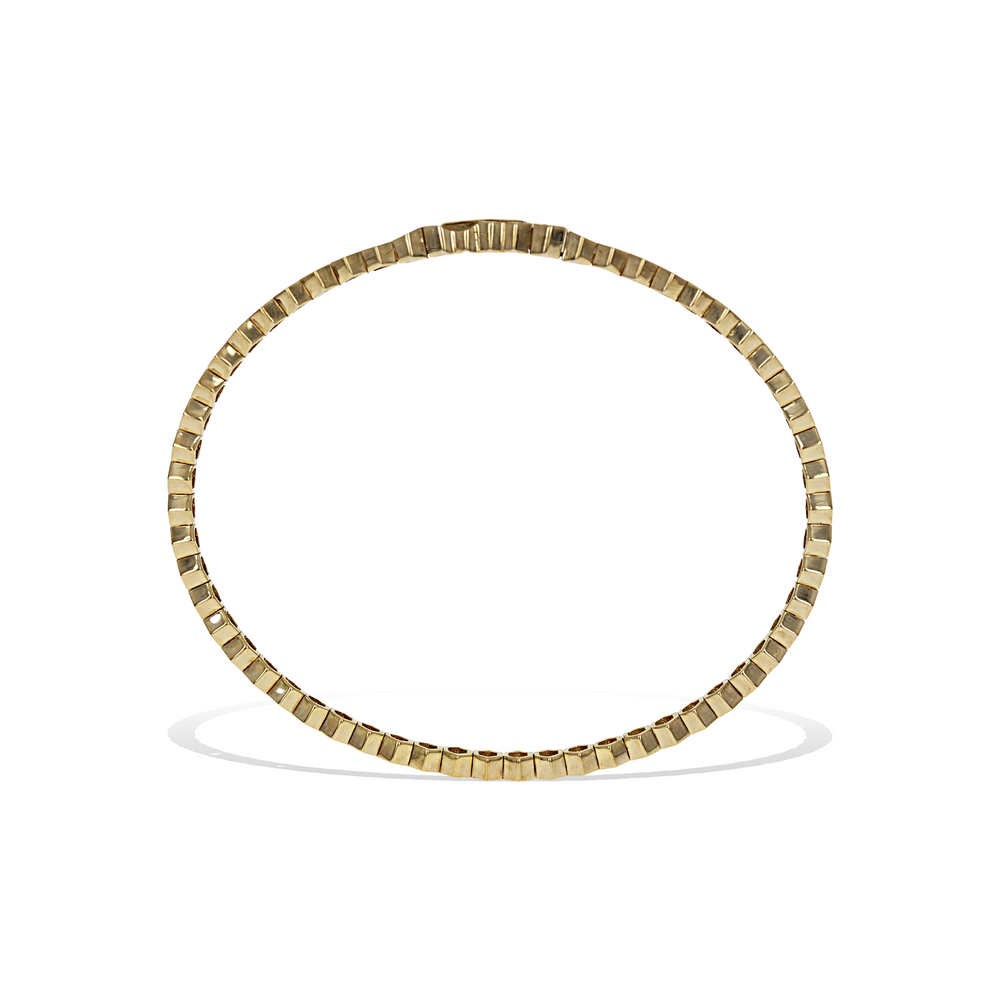 
            
                Load image into Gallery viewer, Gold Hexagon Modern Bangle Tennis Bracelet - Alexandra Marks Jewelry
            
        