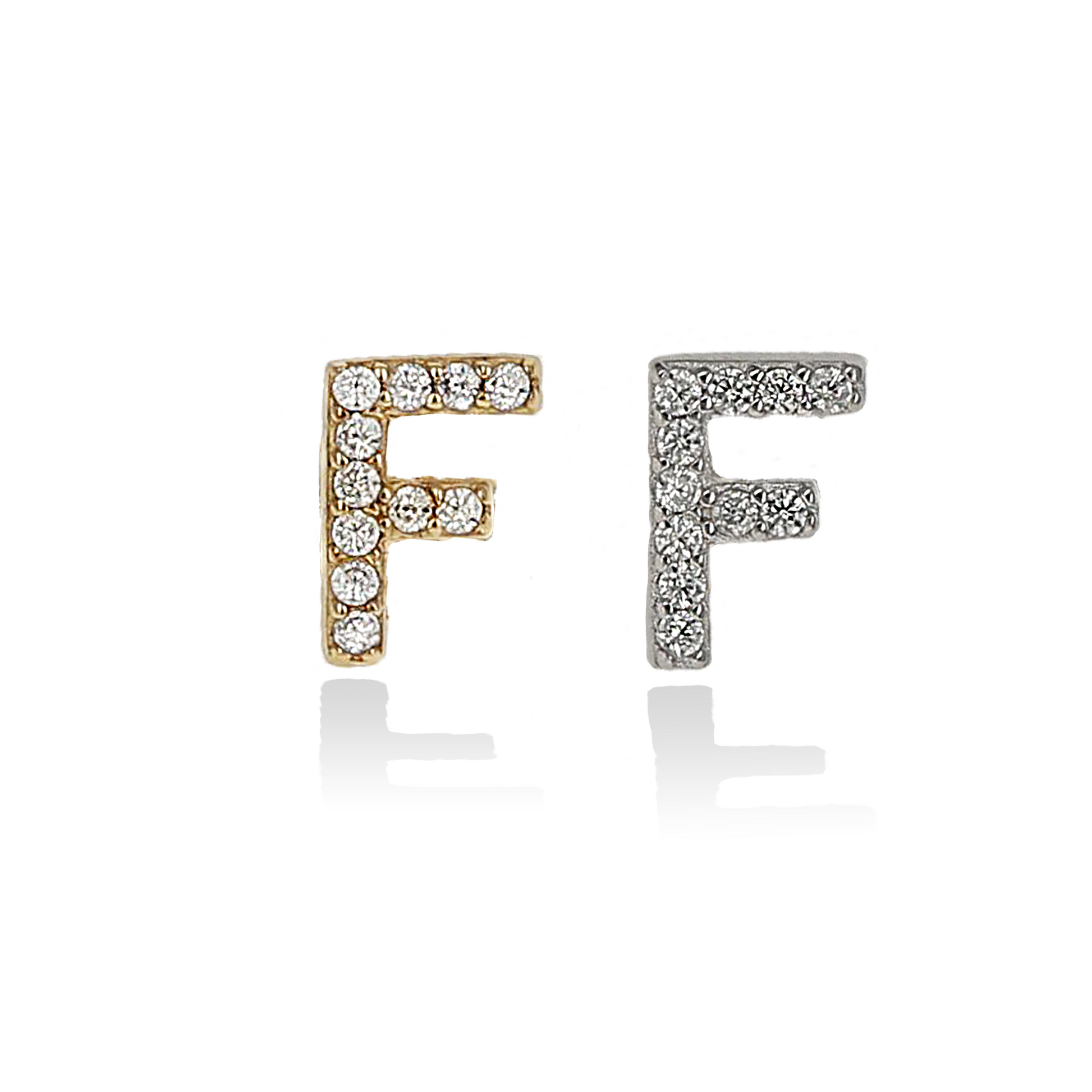 Individual Letter F Initial Stud Earrings - Alexandra Marks Jewelry