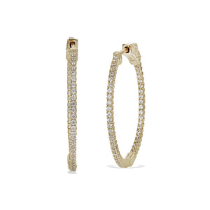 
            
                Load image into Gallery viewer, Thin gold inside-outside hoop earrings | Alexandra Marks Jewelry
            
        