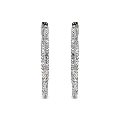 Sterling Silver CZ Inside Outside Hoop Earrings - Alexandra Marks Jewelry