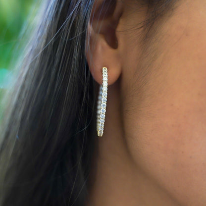 Medium Gold CZ Inside-Outside Hoop Earrings From Alexandra Marks Jewelry