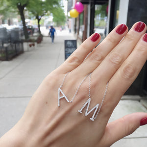 
            
                Load image into Gallery viewer, Cz Letter M Necklace
            
        