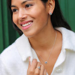 Sterling Silver Labradorite Gemstone Earrings, Necklace and Ring from Alexandra Marks Jewelry