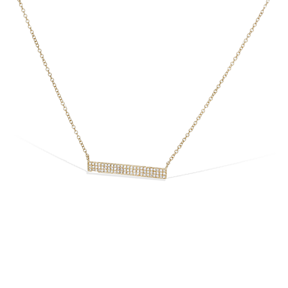 Alexandra Marks - classic 14k gold diamond bar necklace
