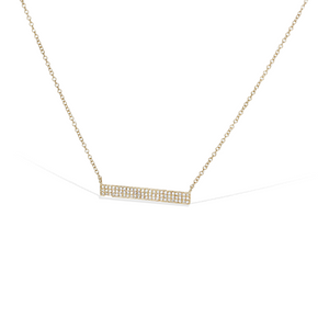 
            
                Load image into Gallery viewer, Double row diamond 14k gold bar necklace - Alexandra Marks Jewelry
            
        