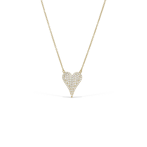 Large Pointed Cz Heart Necklace in Gold - Alexandra marks Jewelry