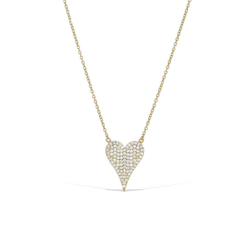 Alexandra Marks - Gold Pointed Heart Cz Necklace